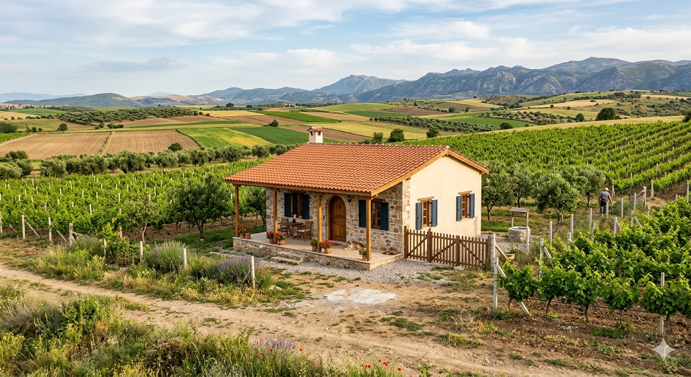 Bağ evi örneği - tarım arazisinde yapılaşma